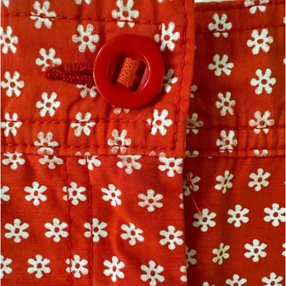 Lands End 12 Dark Orange & White floral Skorts. Front slant pockets, hip pocket - Picture 4 of 13